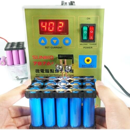 SUKKO LED Pulse Battery Spot welder 787A+ Spot welding Machine Micro-computer 18650 micro welding with LED light+Battery Clamp
