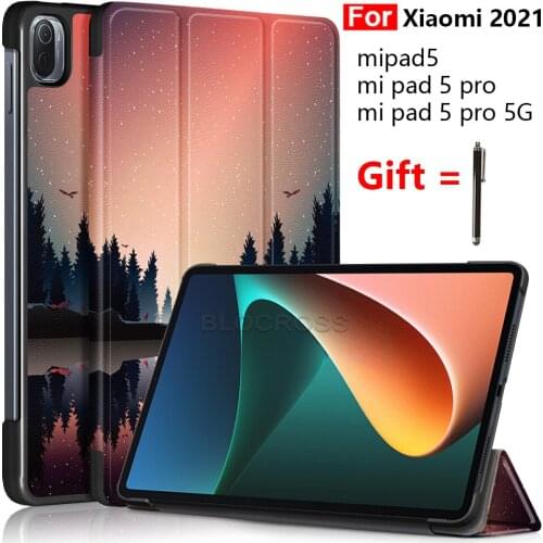 Slim Magnetic Case for Xiaomi MiPad Mi Pad 5 Pro MiPad5 11 inch 2021 PU Leather Funda Cover for mi pad 5 Pro 5G Tablet Stand+Pen