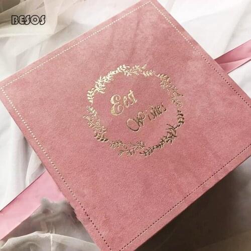 High-grade Pink Flannelette Bronzing Letter Ribbon Valentines Day Underwear Pajamas Snacks Single Double Layer Gift Box B229D