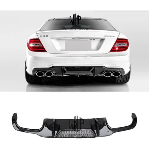 W204 Real C63 AMG V Style Carbon Fiber Rear Bumper Spoiler Diffuser Lip For Mercedes benz W204 C63 08-12