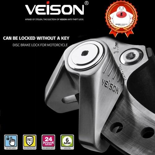 VEISON Motorcycle Disc Brake Lock Padlock for Vespa Yamaha Honda Suzuki Kawasaki PIAGGIO Benelli Husqvarna KTM BMW Bicycle