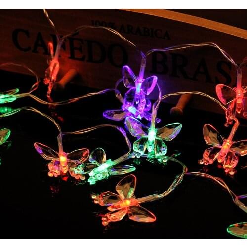 20 LED Butterfly Shaped Battery Box Holiday Light Strings Christmas Day Party Indoor and Outdoor Decorative Lights Drop shipping