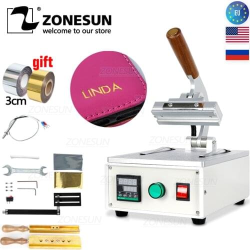 ZONESUN Numerical Temperature Paper Bag Book Cover Heat Press Machine Letter Pattern Hot Branding Machine Custom Logo