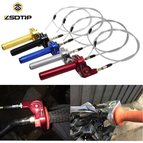 ZSDTRP 7/8" CNC Aluminum Throttle Grip Twist Quick Action Gas Throttle Settle With Cable For Dirt Pit Bike 50cc 150cc 125cc
