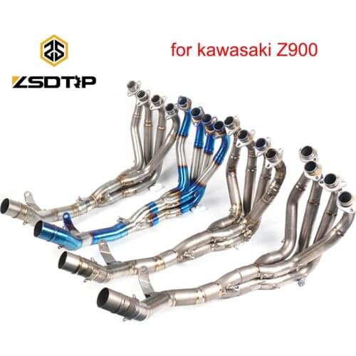 ZSDTRP For Kawasaki Z900 Motorcycle Full System Modifed Exhaust Escape Titanium Alloy Front Middle Link Pipe