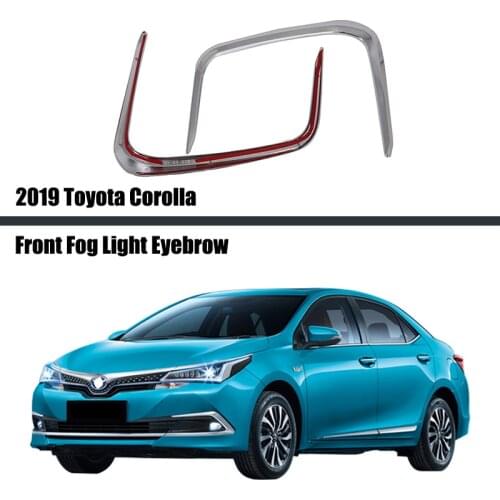 For Toyota Corolla 2019 2020 2021 2pcs Front Foglight Eyebrow Eyelids Cover Trim Fog Light Lamp Protector Car Accessories