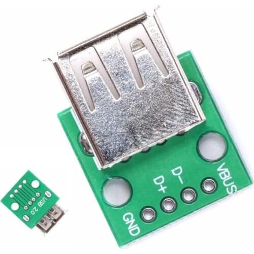 2 pcs USB2.0 Female to 4P DIP Switch DIP Adapter Board Module USB Adapter Plate