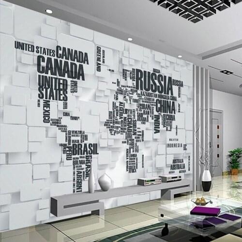 3d Bricks Wallpaper 5D Papel Murals World Map 3d Wall Photo Murals Wallpaper for Living Room Sofa Background 3d Wall Murals