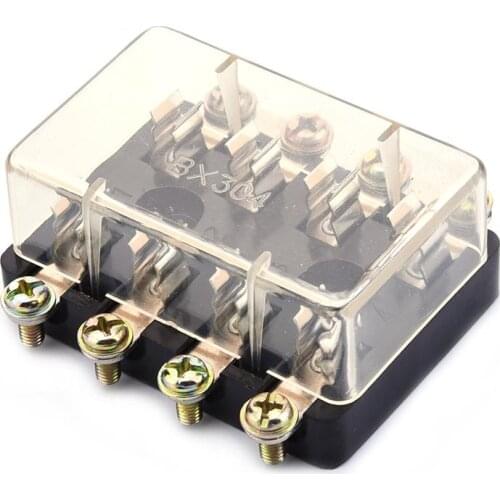 4 Way Fuse Box DC 12V - 32V Circuit Car Trailer Auto Blade Fuse Box Block Holder For AGC & JSO Fuses