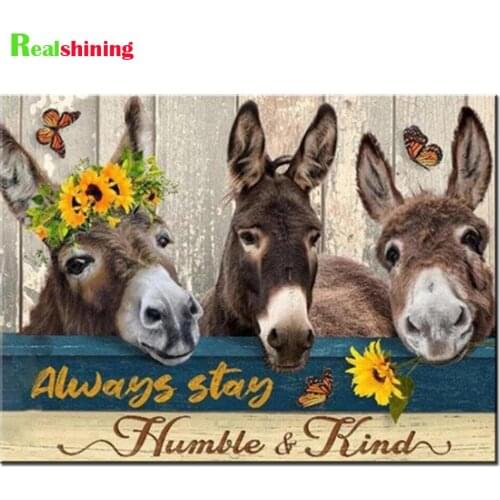 5d diy diamond painting cross stitch full square round drill Humble Donkey Sunflowers diamond embroidery gift home decor N2277