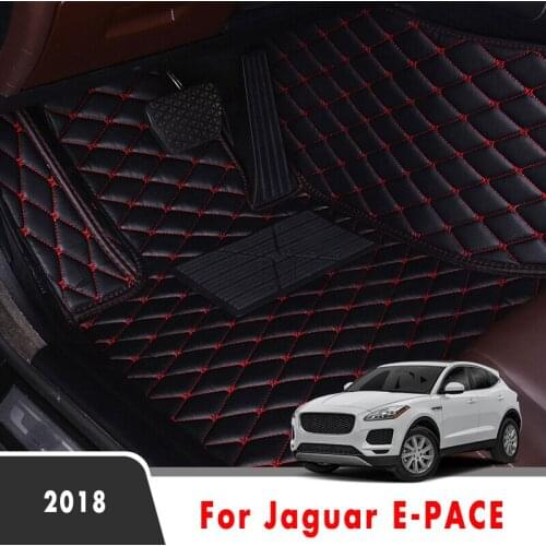 Car Floor Mats For Jaguar E-PACE 2018 Waterproof Leather Carpets Custom Auto Styling Foot Pads Car Accessories Interior Covers