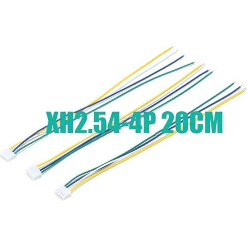 Free shipping 10pc Single head XH2.54 4P Connector Plug Wire Cable 20cm Length 24AWG 20cm