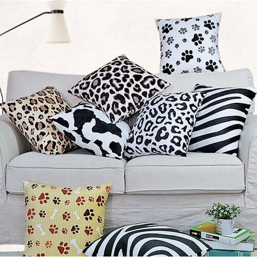 Free Shipping 40/45/50/55/60/65/70cm Polyester Super Soft Velour Animal Printing Cushion Cover HT-PSVPC-C