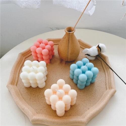 Decoration Candles Scented Ins Small Bubble Cube Candle Soy Wax Aromatherapy Scented Candles Relaxing Birthday Gift Photo Props