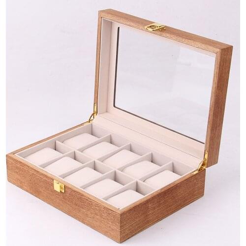Storage Box Luxury Carbon Fiber Watch Box Case Casket Display Box Watches Gift Box For Men Organizer 10 Seats Collection Cabinet
