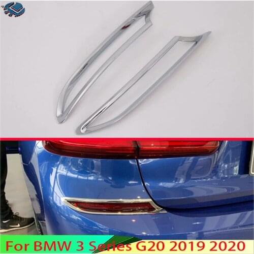 For BMW 3 Series G20 2019 2020 ABS Chrome Rear Reflector Fog Light Lamp Cover Trim Bezel Frame Styling Garnish