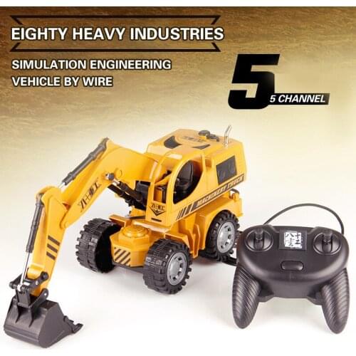 Remote Control Excavator Electric Construction Toy RC Truck Toy Remote Control Drilling Truck for Children Crane Bulldozer Toys