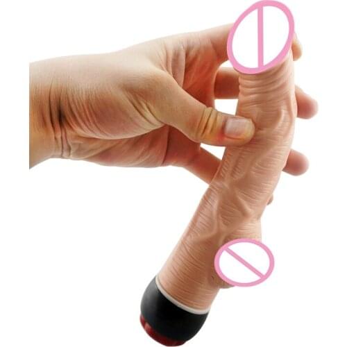 Real Feel Flesh Strong Vibration Faked Dildos Sex Machine For Woman Masturbation Vagina Stimulator Pussy Vibrators Wand Massager