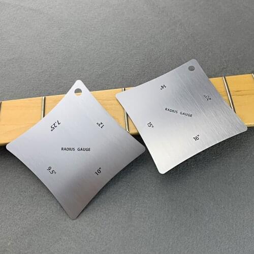 FLEOR 2PCS Stainless Steel Guitar Fingerboard Radius Gauge Measure Luthier Tool