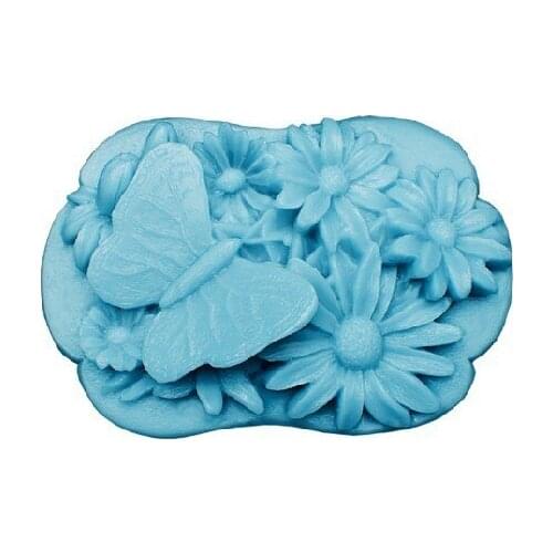 Ree shipping handmade soap silica gel mould candle soap mould silicone mold for DIY daisy and butterfly