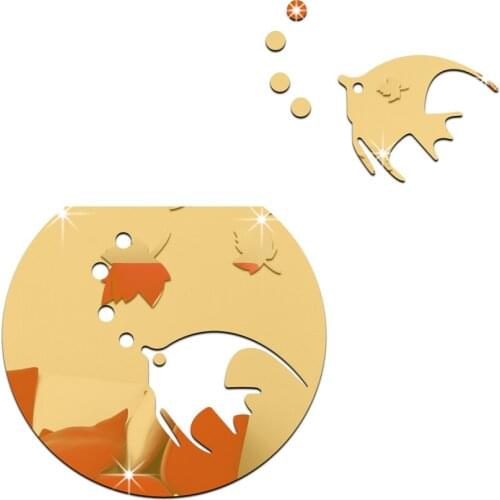 Funlife Tasteless can remove the background wall paste living room creative decoration paste goldfish fish tank 3D mirror paste