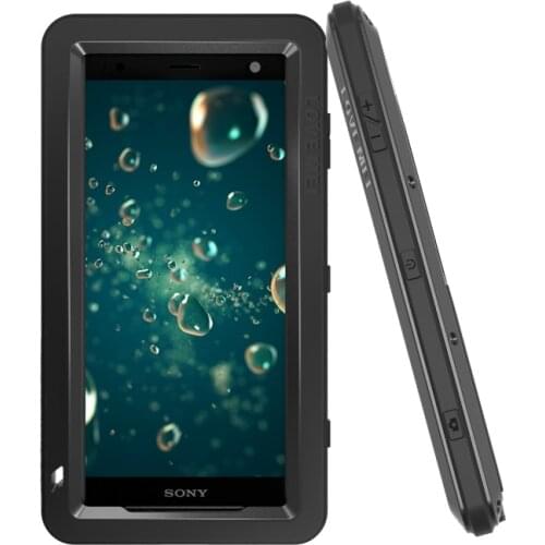 LOVEMEI Dirt-resistant Anti-knock Metal Aluminum Case with Gorilla Glass for SONY Xperia XZ2 Compact H8324 Heavy Duty Protection