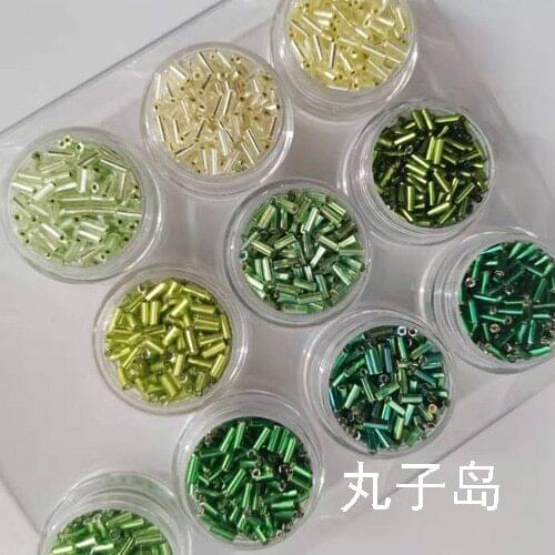 Japan MGB star brand, green irrigation silver plating series, 2 points tube beads 4.5mm