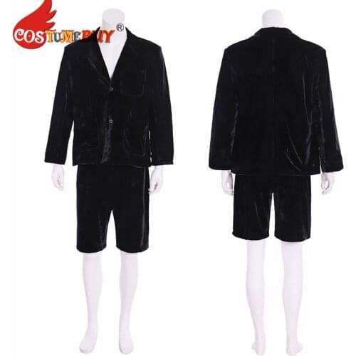 CostumeBuy AC/DC Band Angus Young School Boy Outfit Cosplay Costume Jacket Coat Short Pants Black Suit Full Set Custom Made