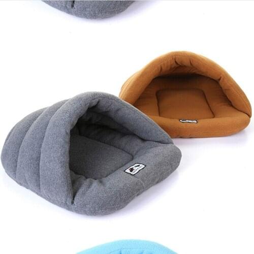 Pet Bed For Cats Dogs Soft Nest Kennel Bed Cave House Sleeping Bag Mat Pad Tent Pets Winter Warm Cozy Beds 6 Colors
