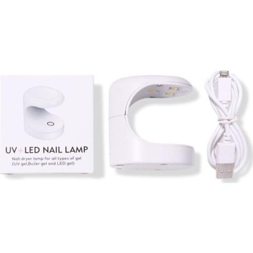 Mini UV LED Nail Lamp Portable Nail Phototherapy Light Nails Dryers Kits for Fingernail Toenail with USB Charging Cable