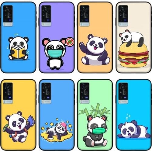 Cartoon panda Phone case for vivo x60 pro plus x50 s7 s9 x30 x27 s9e, Protective silicone case for vivo iqoo 7 z3 neo 3 5