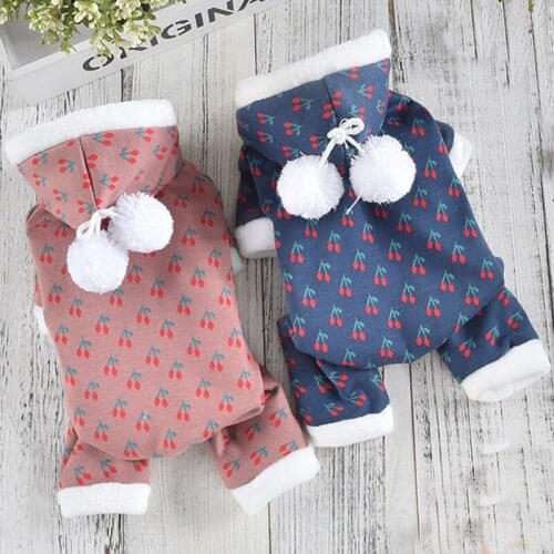 Wholesale Dog Clothing Suit Small Pet Dog Winter Jumpsuit Shih tzu Pomeranian Teddy Chiahuahua Cat Warm Clothes Apparel Dropship