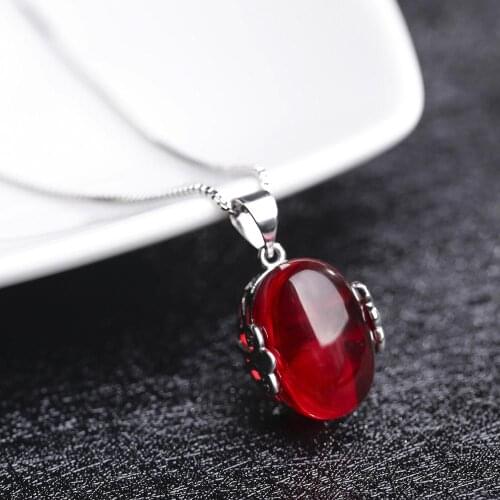 MOONROCY Silver Color Chokers Red Opal Necklace Green Vintage Oval for Women Girls Gift Dropshipping Jewelry Wholesale