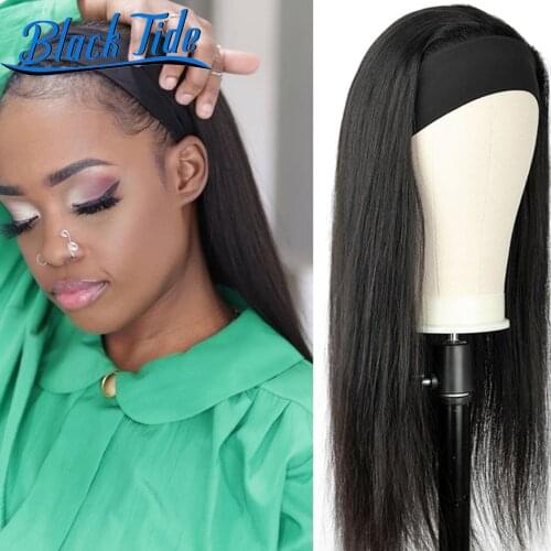 Headband Wig Human Hair Straight Headband Wigs Brazilian Head Band Wig 150% Remy Head Band Wigs Human Hair Headbands For Women