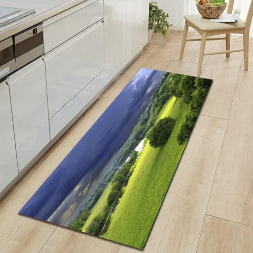 Printed Kitchen Mat Bath Carpet Bedroom Absorbent Non-slip Floor Mats Entrance Doormats Washable Living Room Modern Hallway Rug