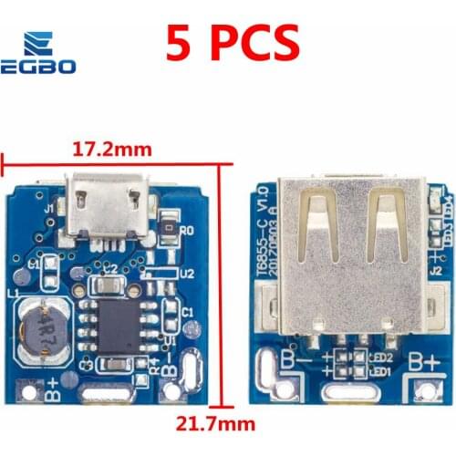 5PCS 5V Boost Step Up Power Module Lithium LiPo Battery Charging Protection Board LED Display USB for DIY Charger 134N3P Program