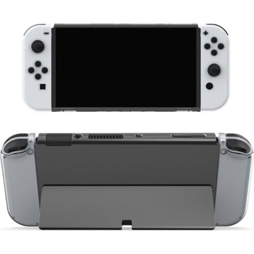 Host Transparent Crystal Shell Left and Right Handle TPU Cover + Host PC Protective Shell Set Compatible with NS OLED