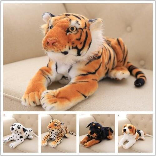 Lifelike Soft spotty dog leopard Siberian tiger plush Stuffed Doll Plush simulation Animal Toys