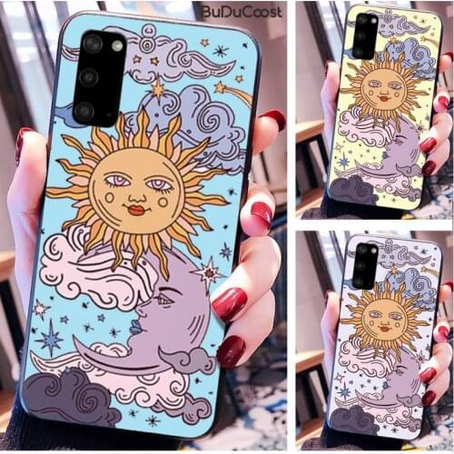 Riccu Funny Sun Moon Face Shockproof Phone Case For Samsung Galaxy S10 Plus S10E S6 S7 edge S8 S9 Plus S10lite S20 Plus S20