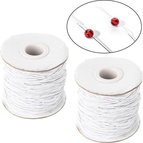2pcs 1mm Elastic Thread 100M Stretch Fabric Beading Cord for Sewing Knitting DIY Crafts Jewellery Making Necklaces