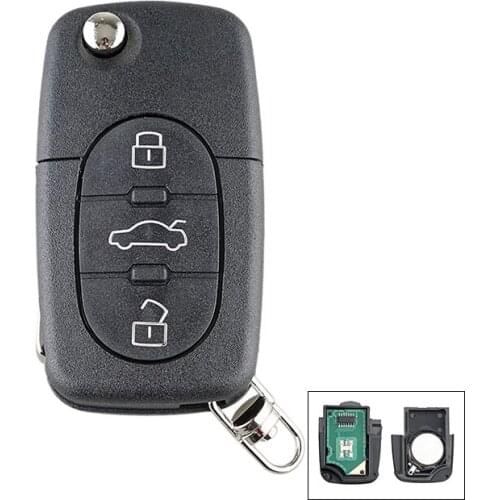 UPS 20Pcs 4D0837231A for Key ID48 chip Smart Car Key for A3 A4 A6 A8 Old Models 1999-2002 433Mhz Car Remote Key