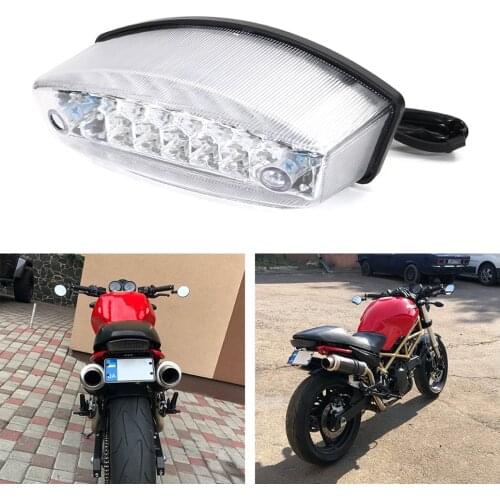 Aftermarket 3 Wire LED Taillight Brake Tail Light Tail Rear Lights Fit For Ducati Monster 400 620 695 750 800 900 1000 S2R S4R