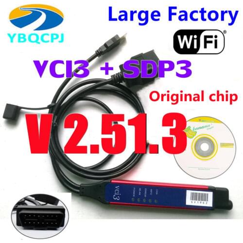 Large Cable Quality A+ VCI3 V2.48.4 SDP3 VCI3 Scanner for VCI Wireless VCI-3 Truck Diagnosis Software WIFI 2.31 instead VCI2
