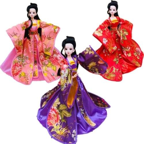 1/6 BJD Doll Clothes Traditional Chinese Ancient Beauty Dress For Barbie Doll Outfits Princess Evening Party Gown Playhouse Toy