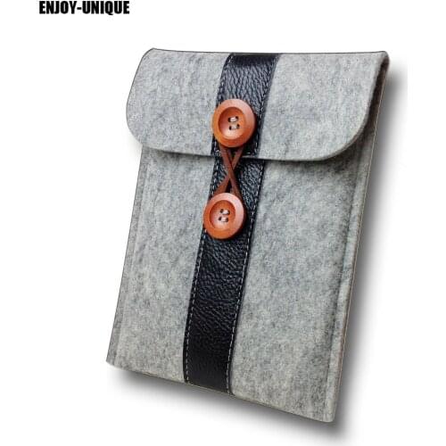 100% Wool Felt Sleeve Pouch Bag Protective Case Cover for inkBook Classic 2 Reader Genuine Leather Case