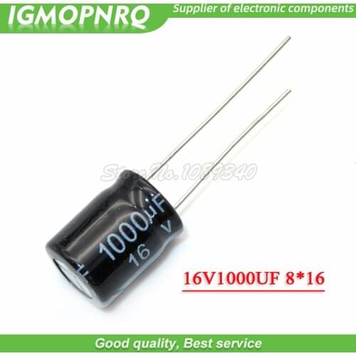 20PCS 16V 1000UF 8*16 8X16MM 1000UF DIP Aluminum electrolytic capacitors New Original Free Shipping