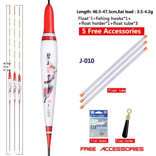 3pcs/lot Nano Fishing Floats+3 Buoy Tubes+1 Float Holder+1 Bag Hooks Fresh Water Buoy Bobber Sensitive Stable Boya Tools Tackle