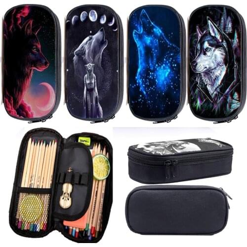 3D Animal Lion Wolf Pencil Bag for School Girls Boys Pencil Case High Quality Pencil Box School Bag Children Daily Pencase Gifts