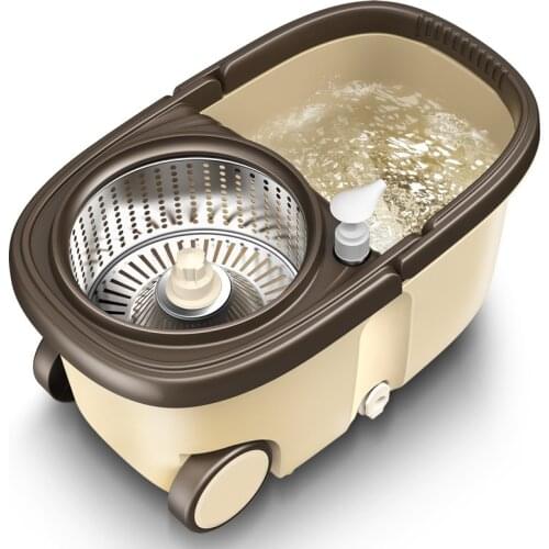 5 Mop Heads Mop 360 Degree Rotatable Stainless Steel Basket Bucket Reinforcement Rod Metal Plate Home Cleaning Tools With Wheels