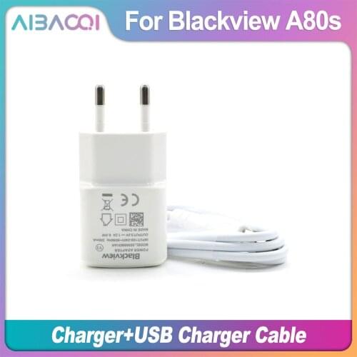 AiBaoQi Brand New USB Adapter Charger EU Plug Travel Switching Power Supply+Usb Cable Data Line For Blackview A80S Phone
